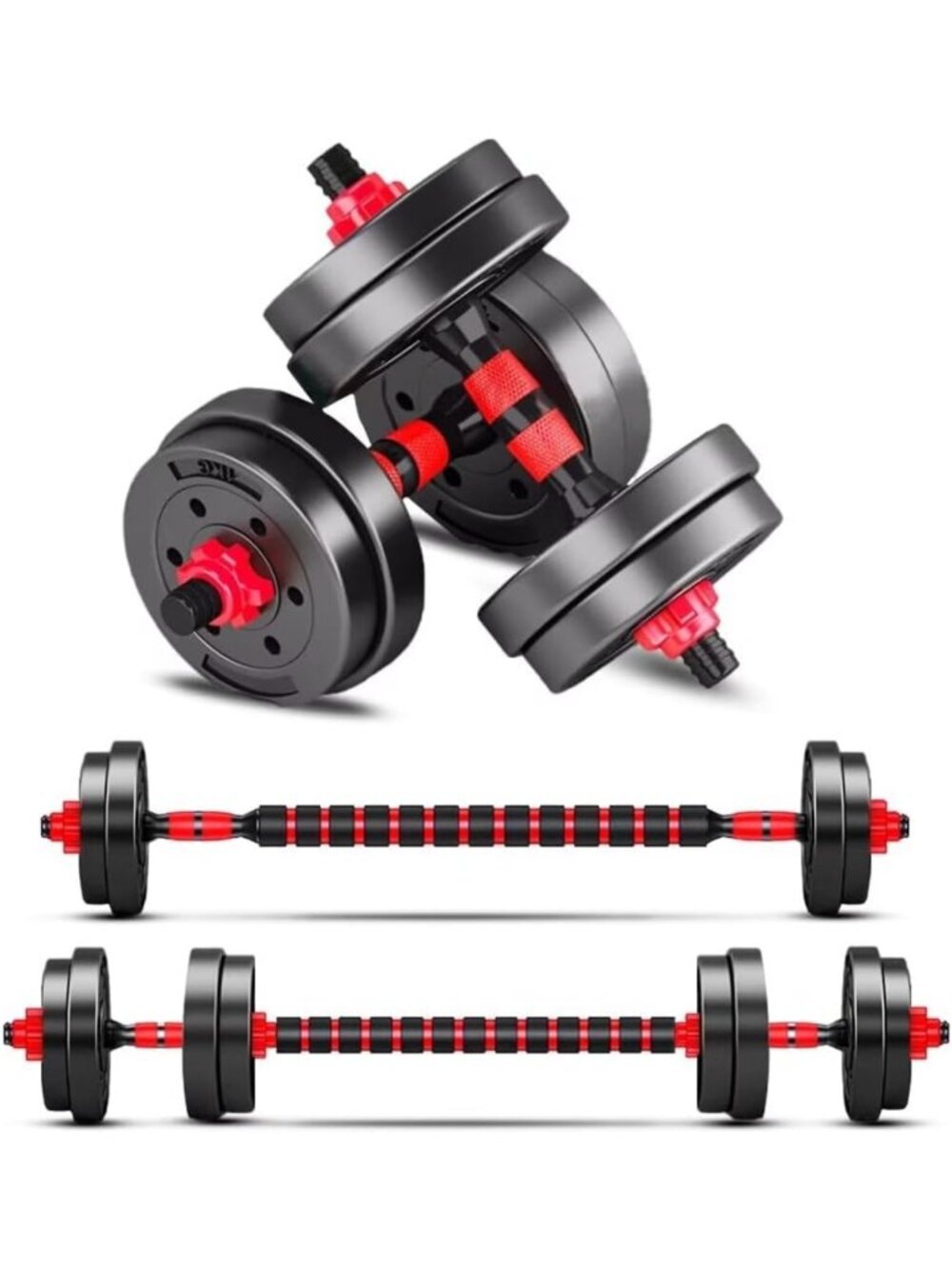 Adjustable Dumbbell Set - 2-in-1 Weights for Home Gym, Lightweight Free Weights